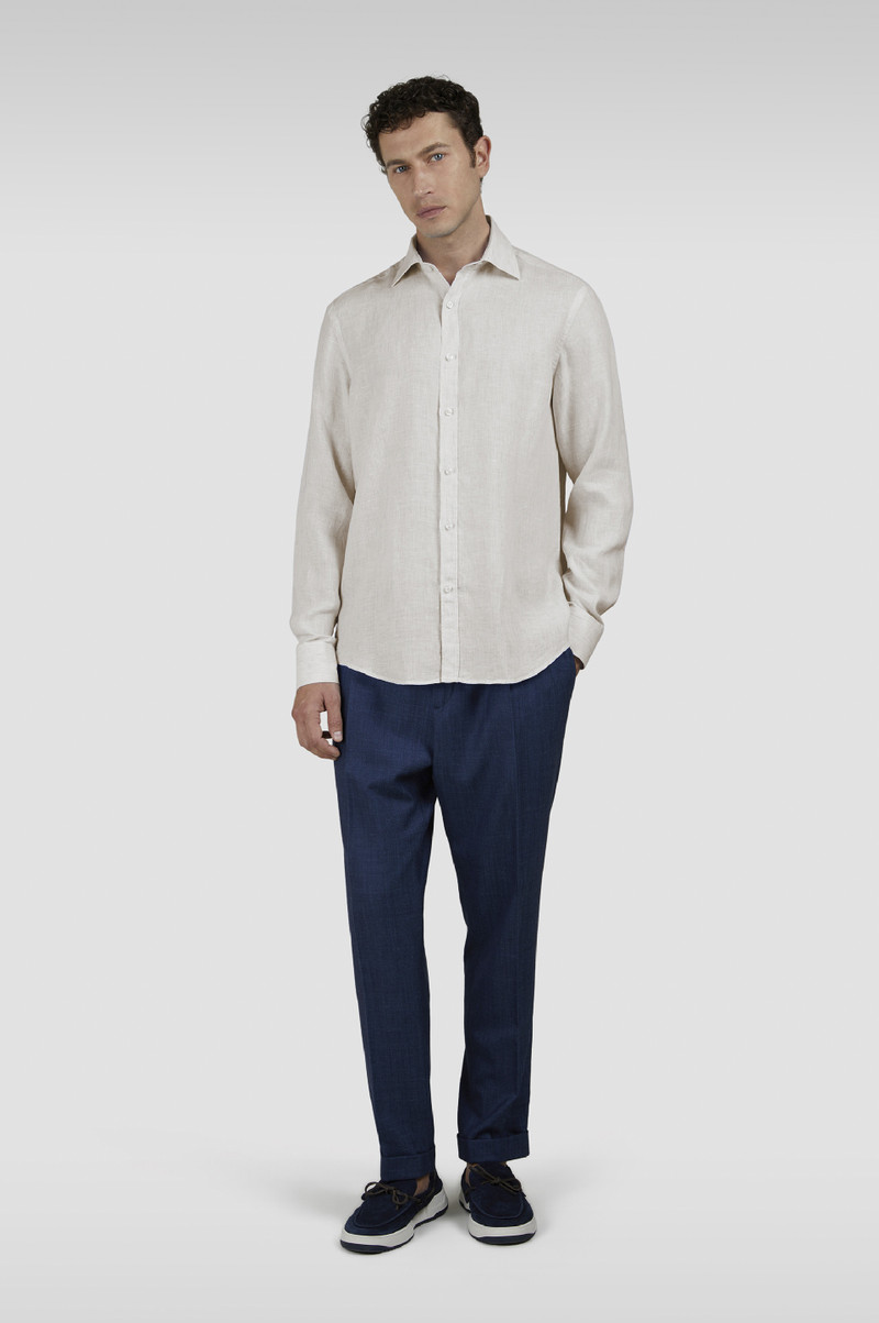 Paul & Shark LINEN SEERSUCKER SHIRT WITH FRENCH COLLAR outlook