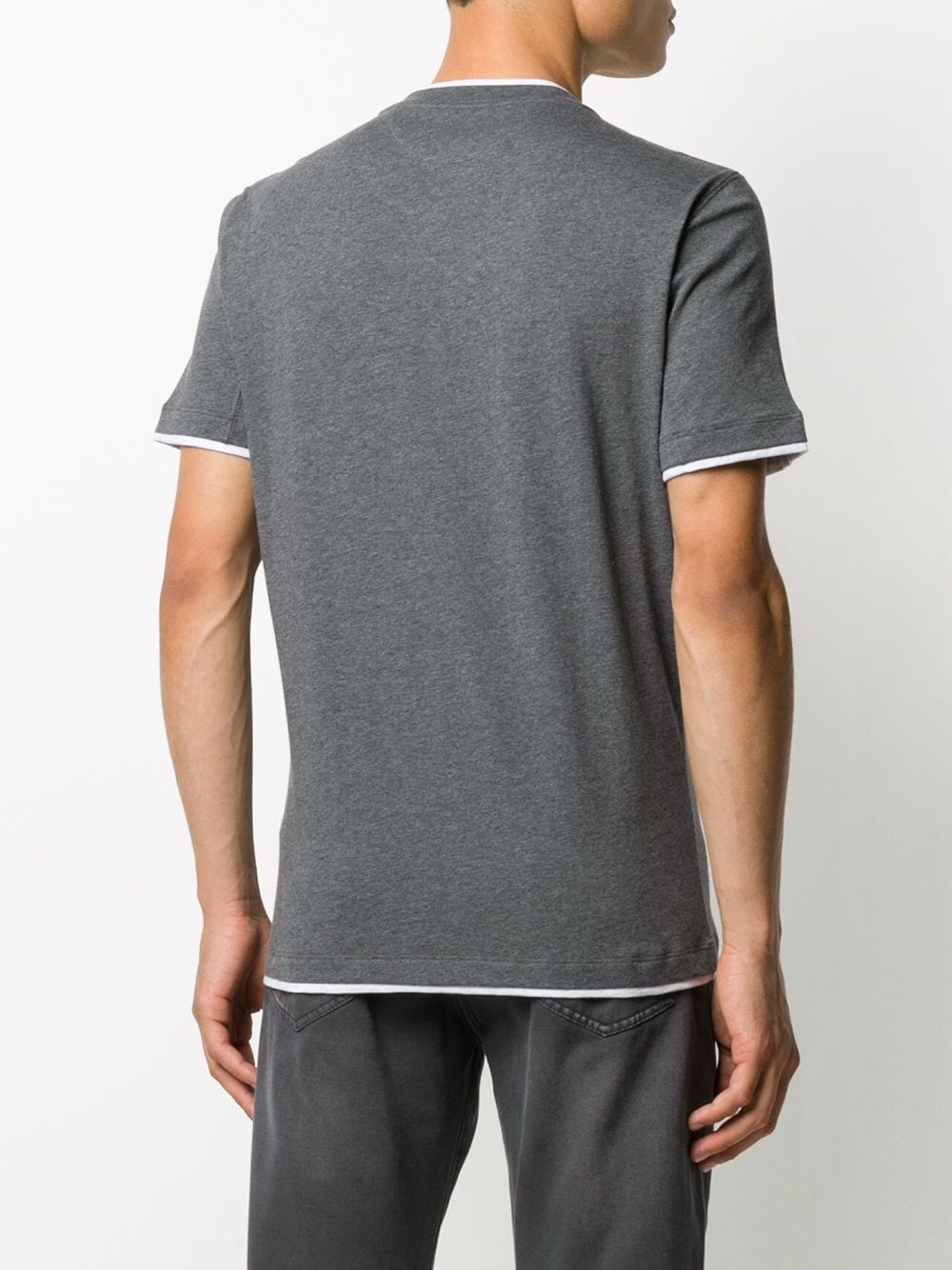 contrast trim T-shirt - 4