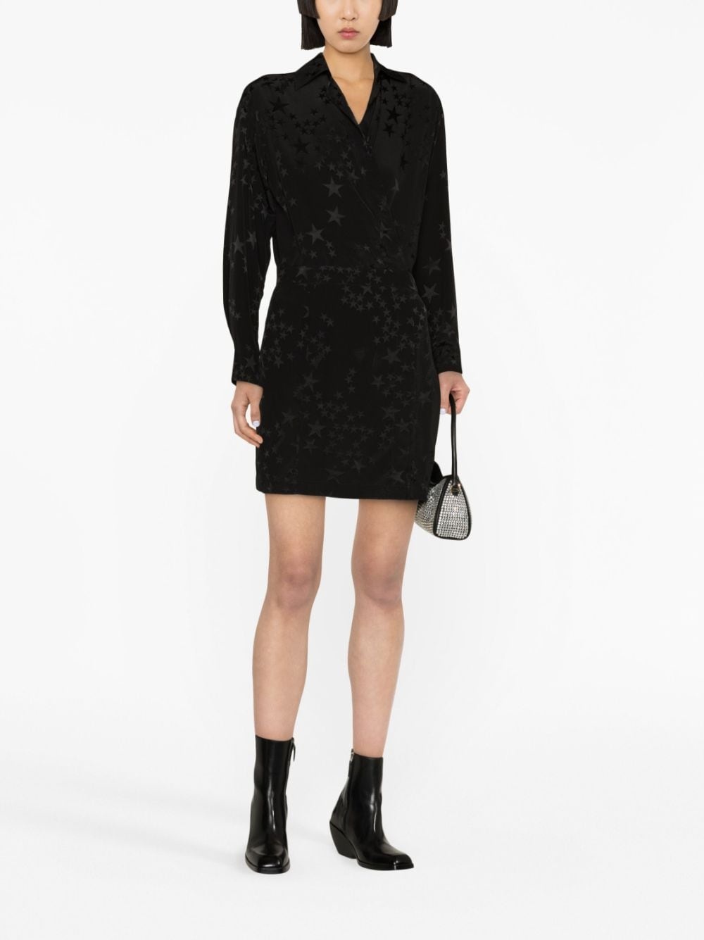 star silk-jacquard minidress - 2