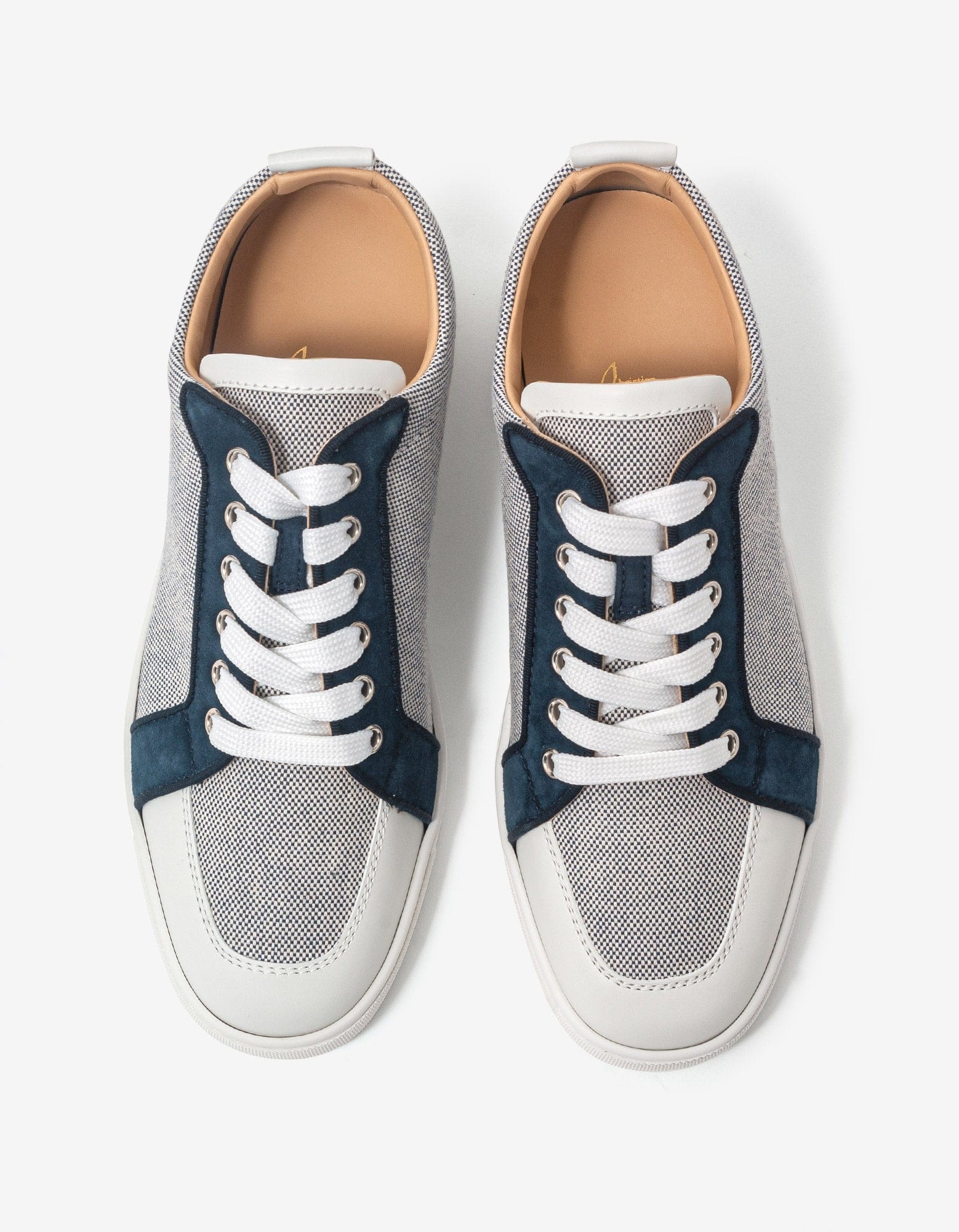 Rantulow Flat Navy Blue & White Trainers - - 4