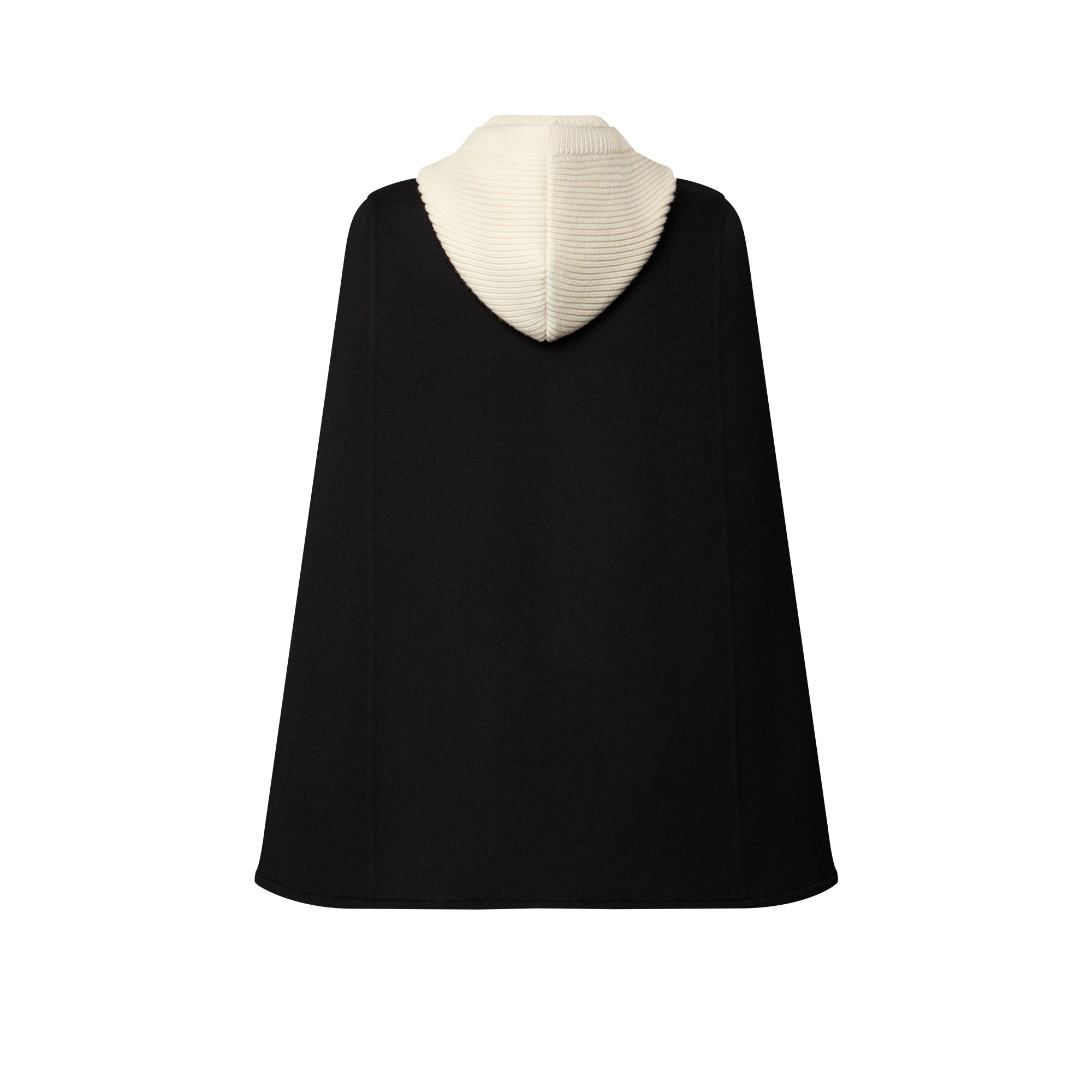 Ribbed Hood Double Face Cape - 3