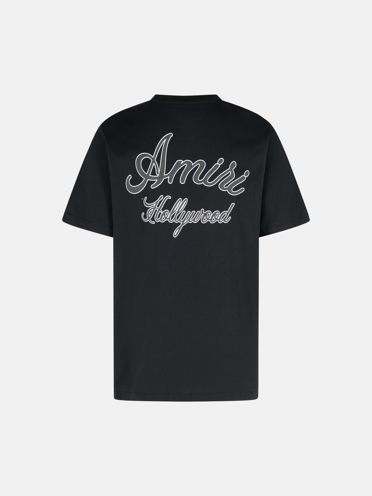 'HOLLYWOOD' BLACK COTTON T-SHIRT - 3