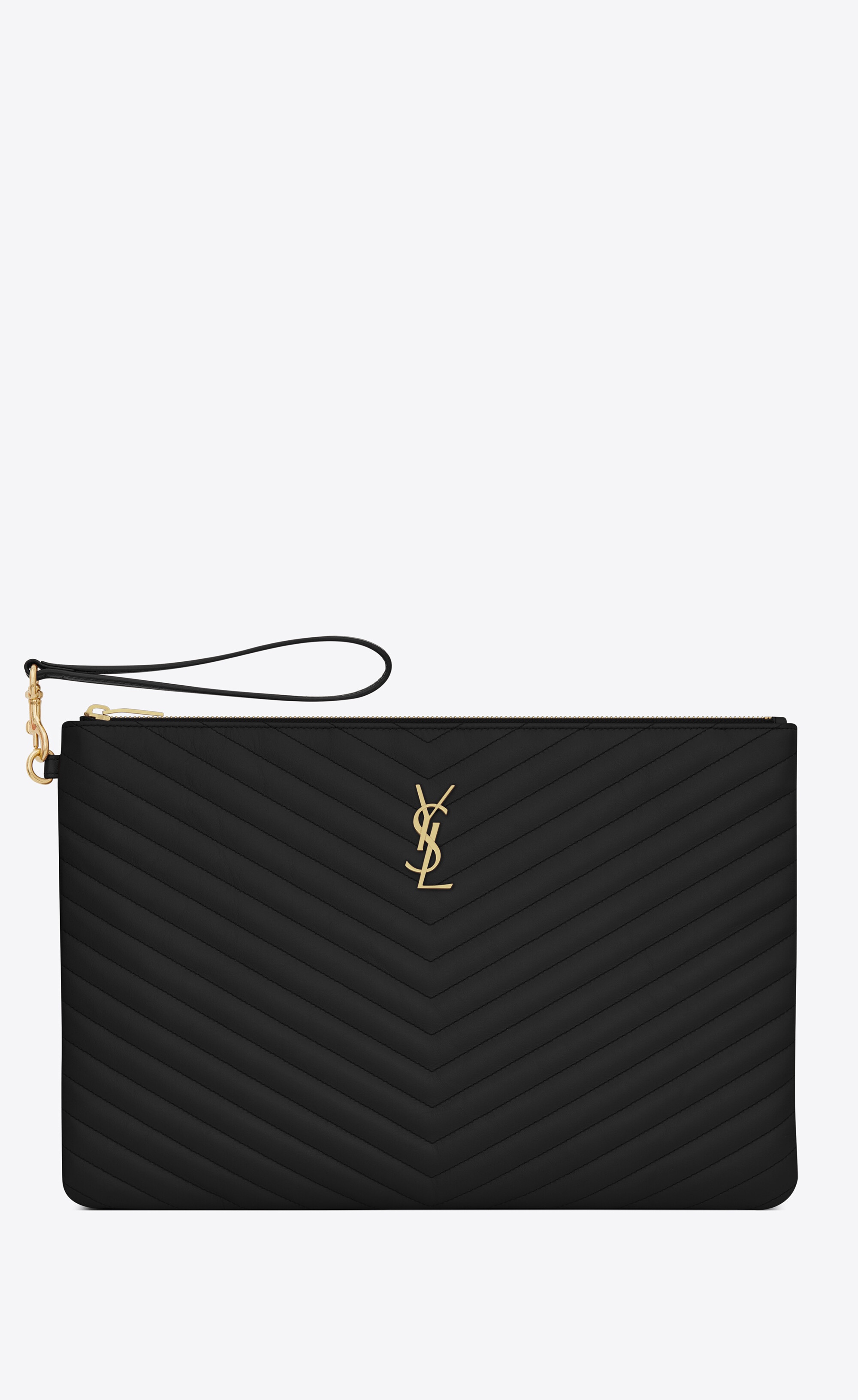 Saint Laurent Monogram Matelasse Leather Pouch