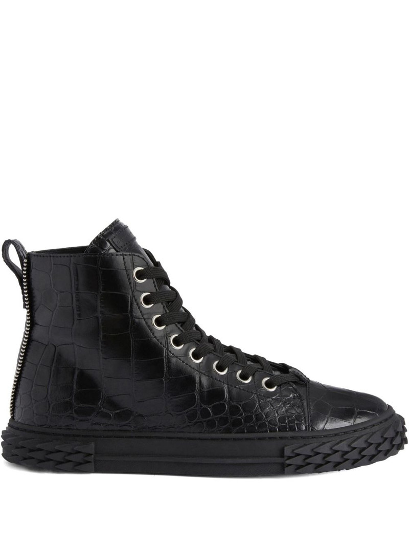 Blabber crocodile-effect lace-up sneakers 1