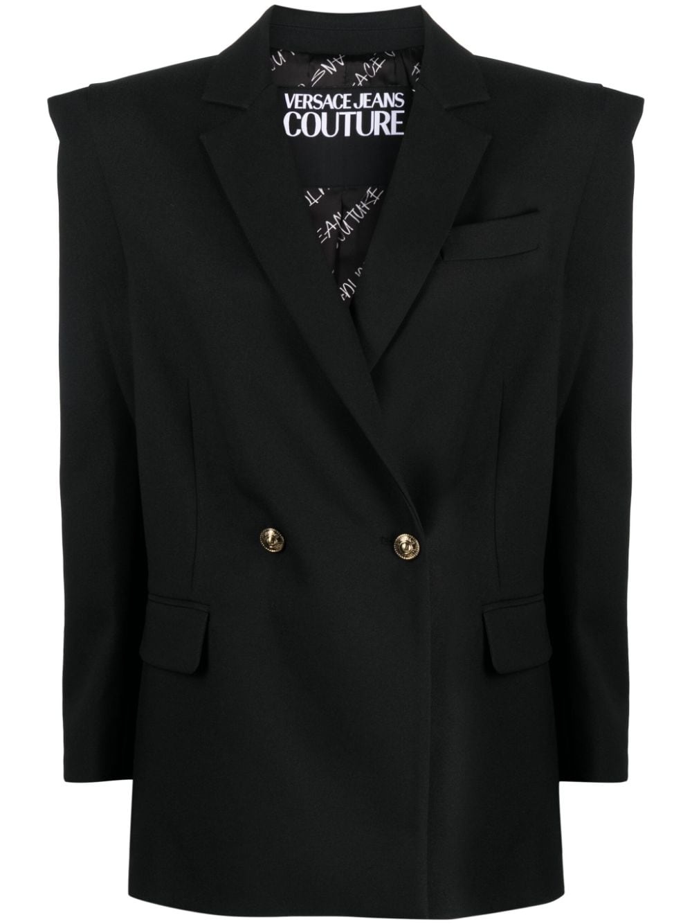 double-breasted notched-lapels blazer - 1