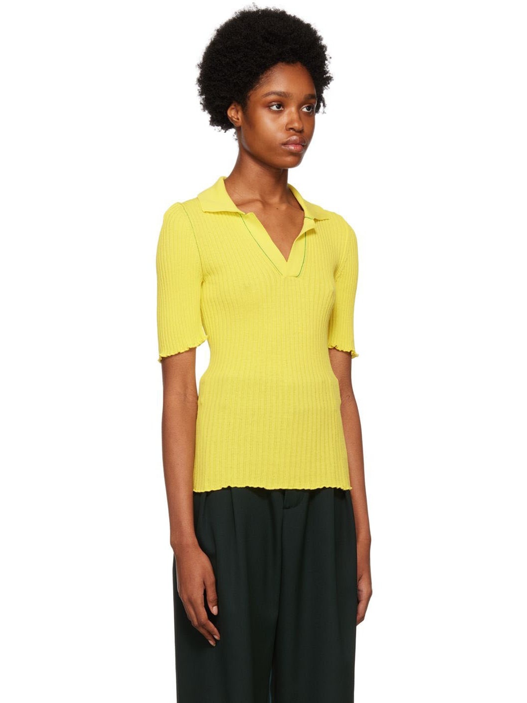 Yellow Cotton Polo - 2