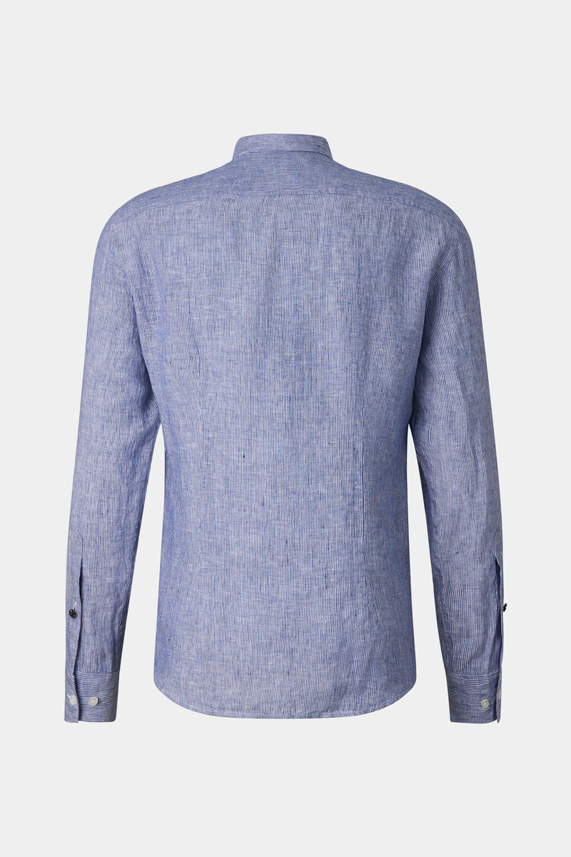 BOGNER Timi linen shirt in Navy blue/white outlook