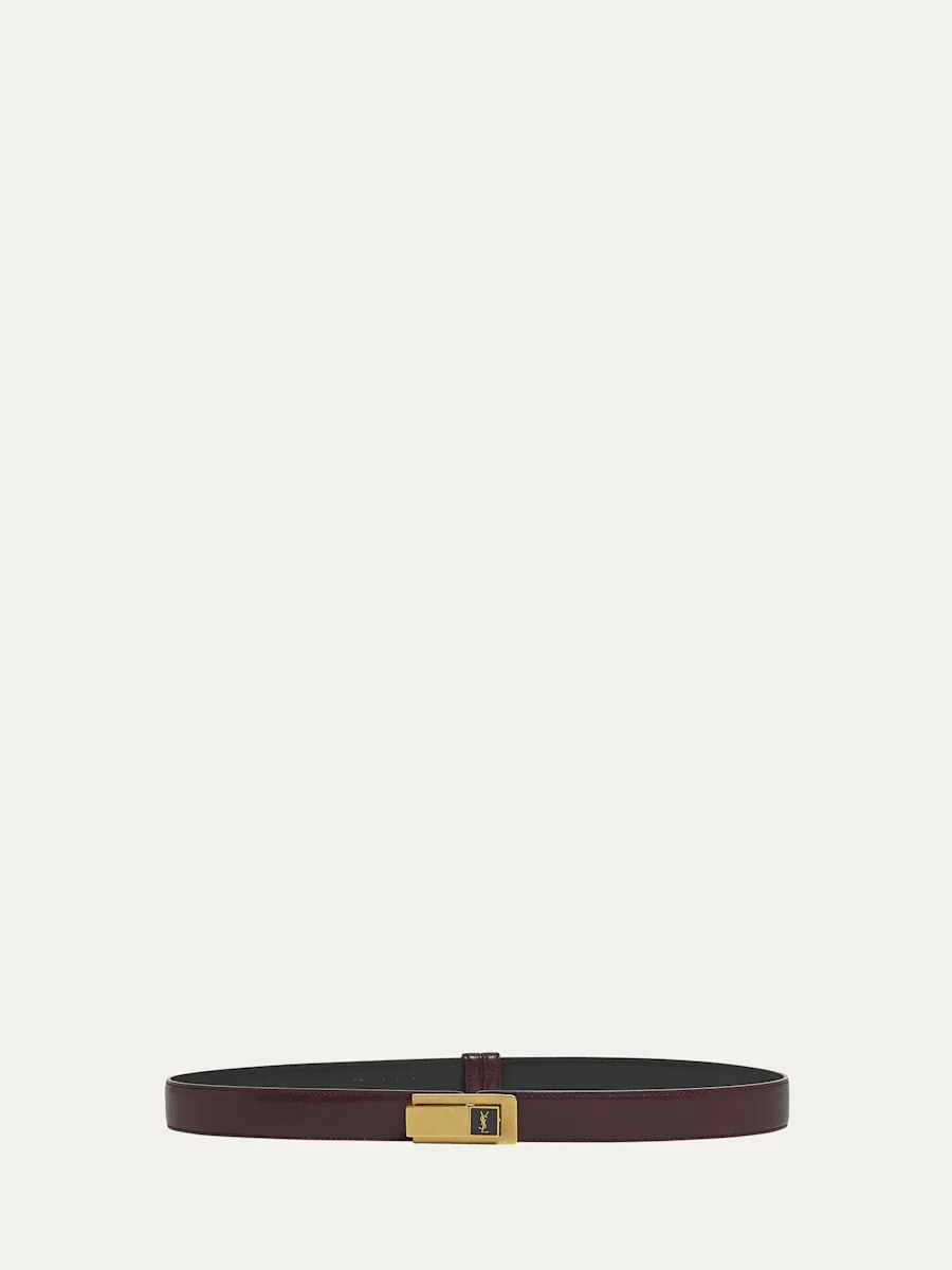 YSL Skinny Leather Belt - 1