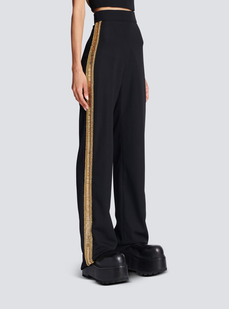 Embroidered wool Tuxedo trousers 5