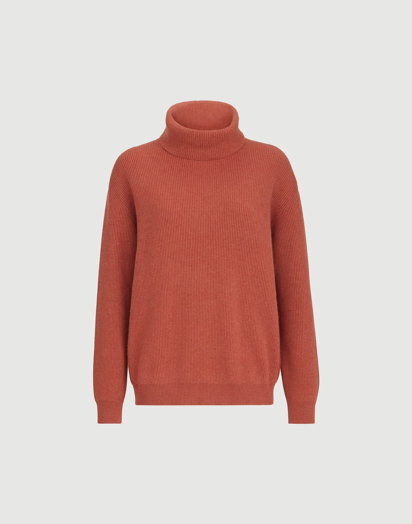 Cashmere English rib turtleneck sweater with monili - 1