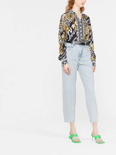 VERSACE JEANS COUTURE brushed logo-print long-sleeve shirt outlook