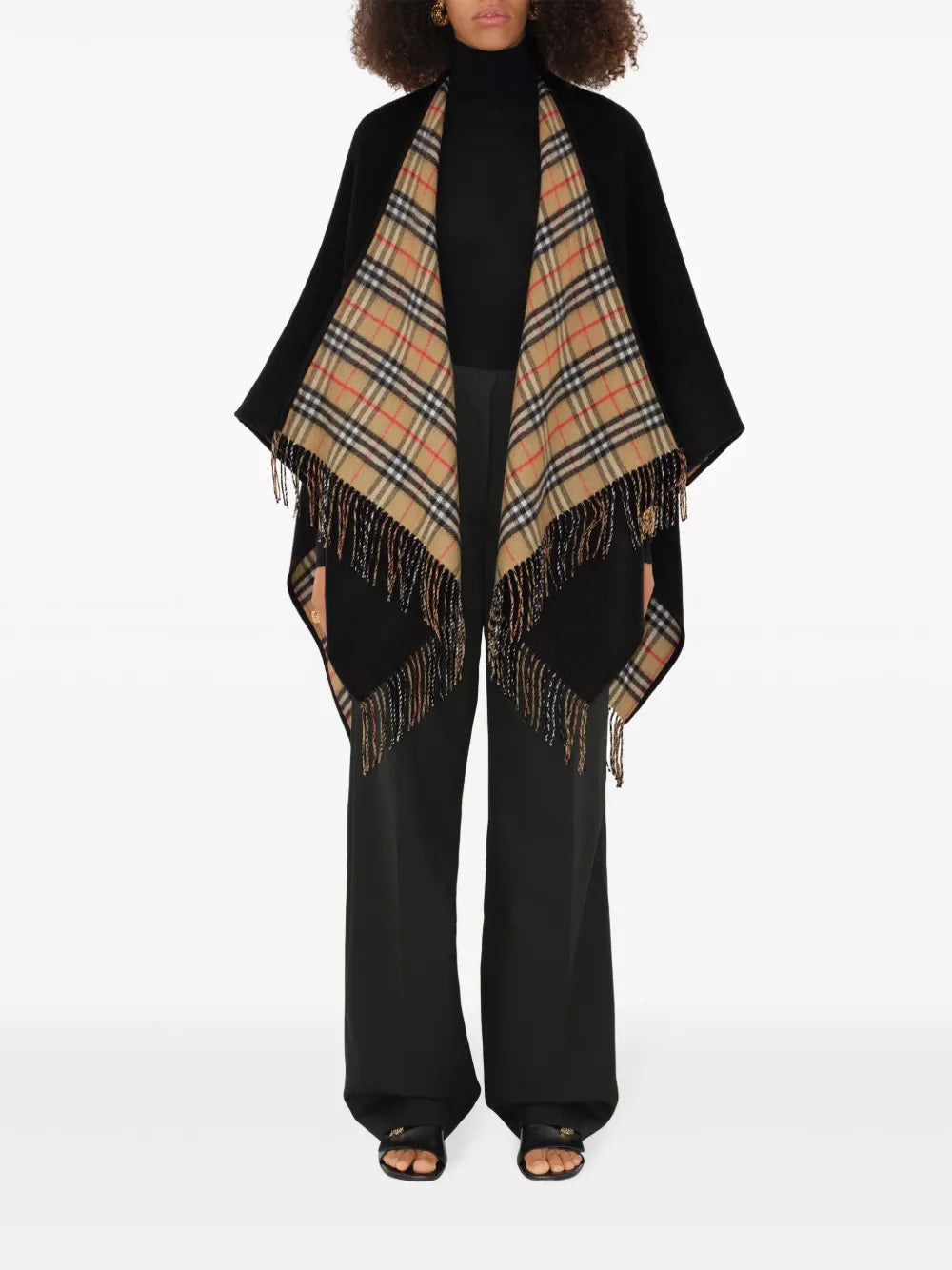 Poncho en laine noire - 2