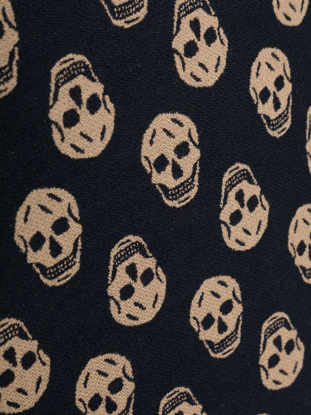 skull-jacquard fringed wool scarf - 3