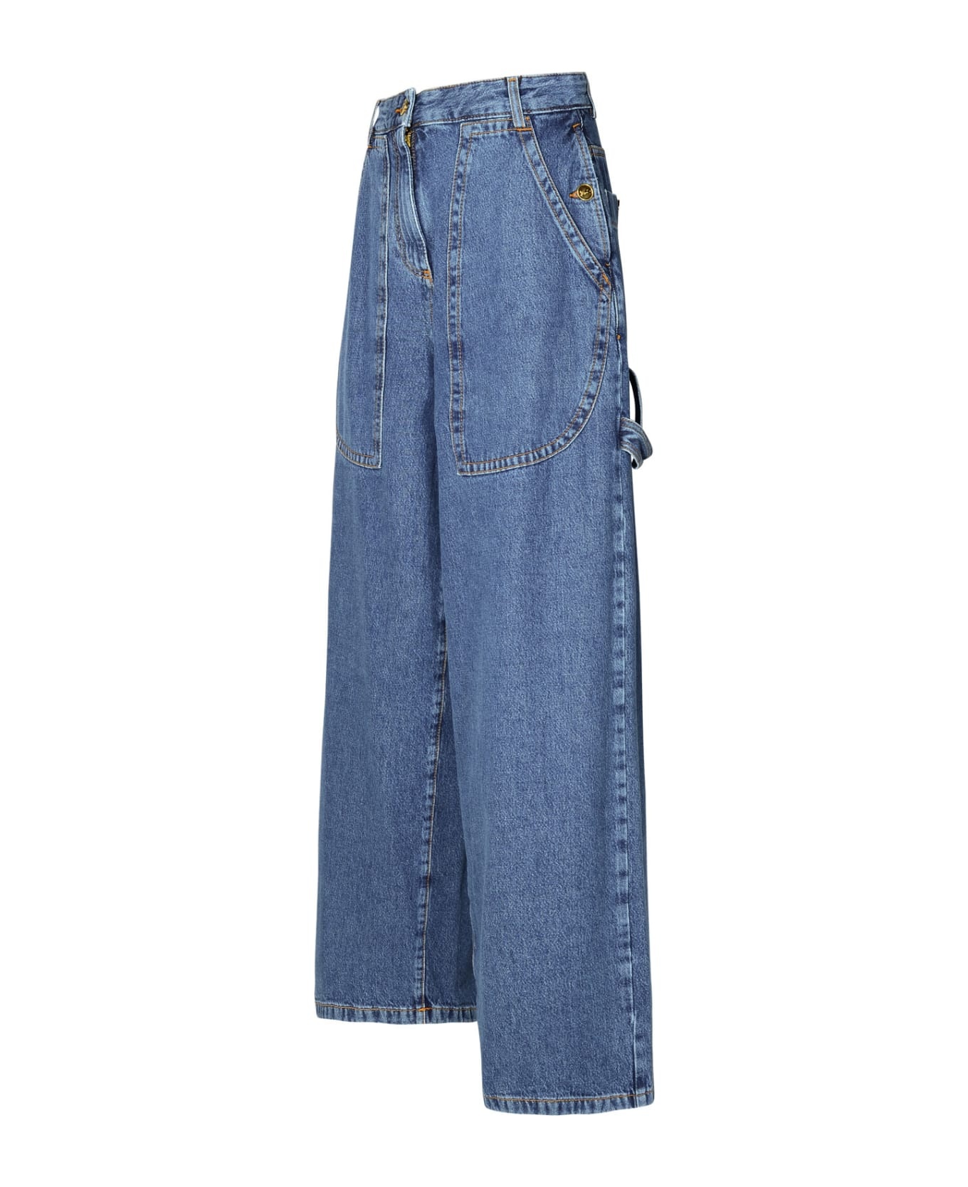 Blue Cotton Cargo Jeans - 2