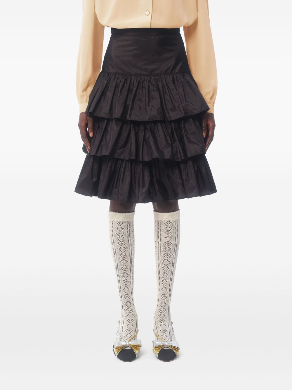 ruffled silk skirt - 3