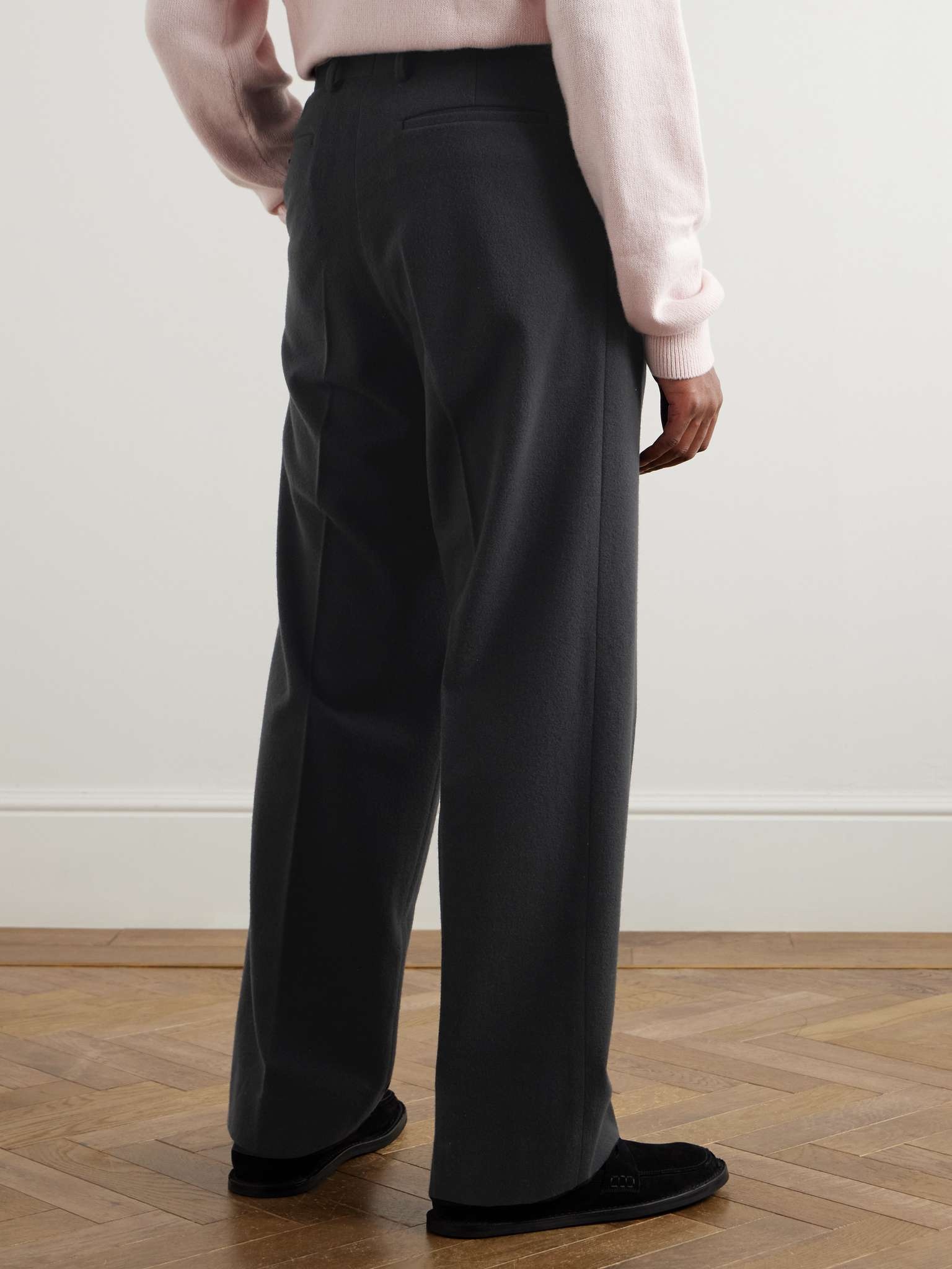 Straight-Leg Pleated Super 180s Wool-Flannel Trousers - 5