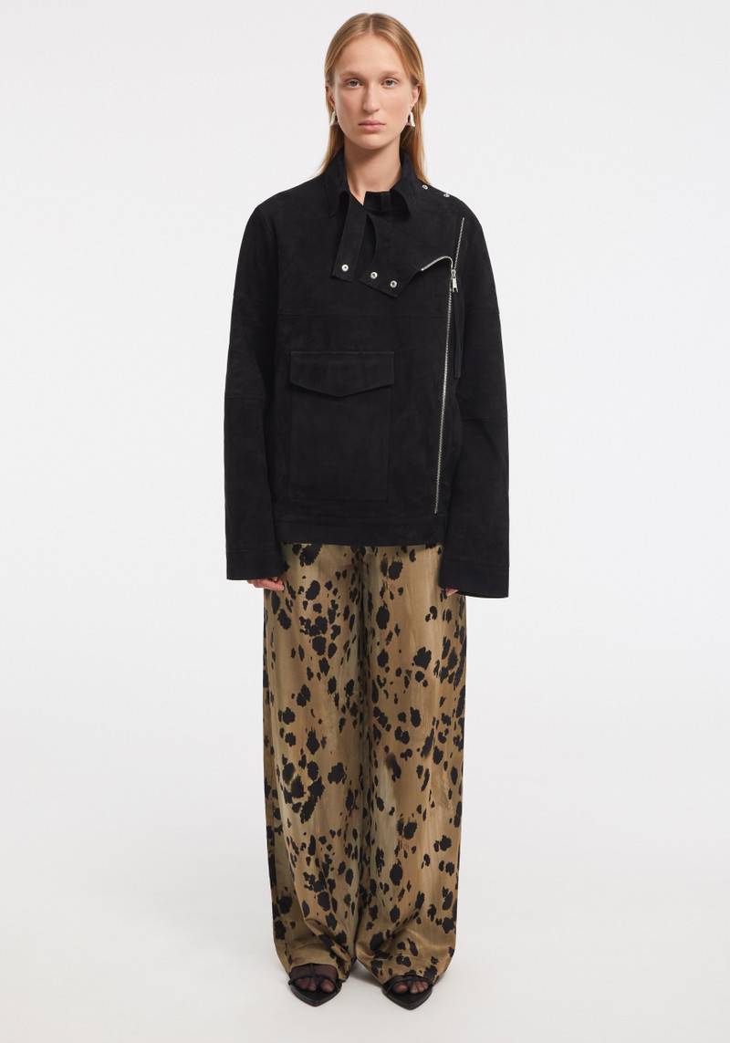 CECILE Asymmetrical zip suede jacket 3