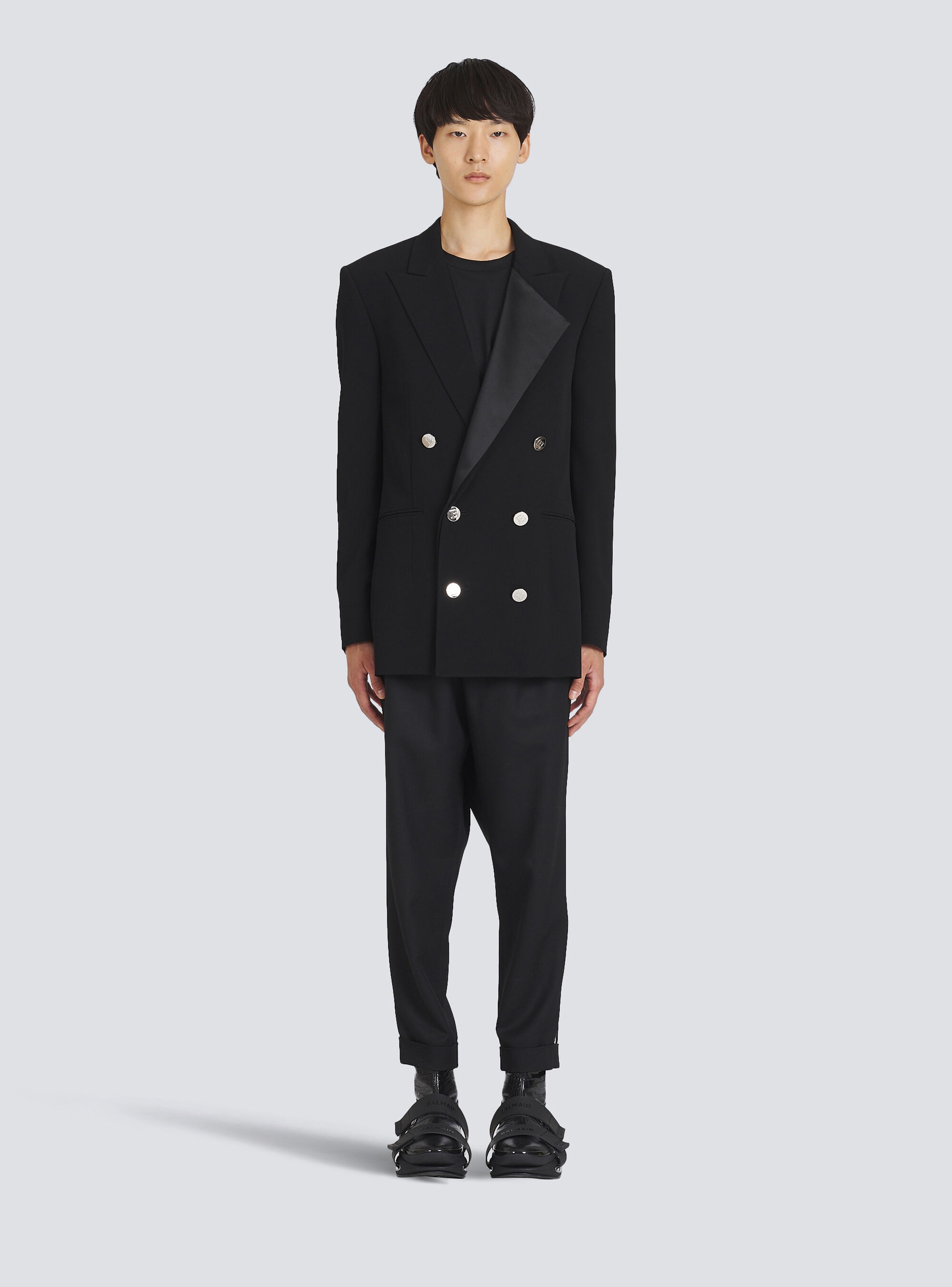 Eco-designed blazer with satin collar - 3