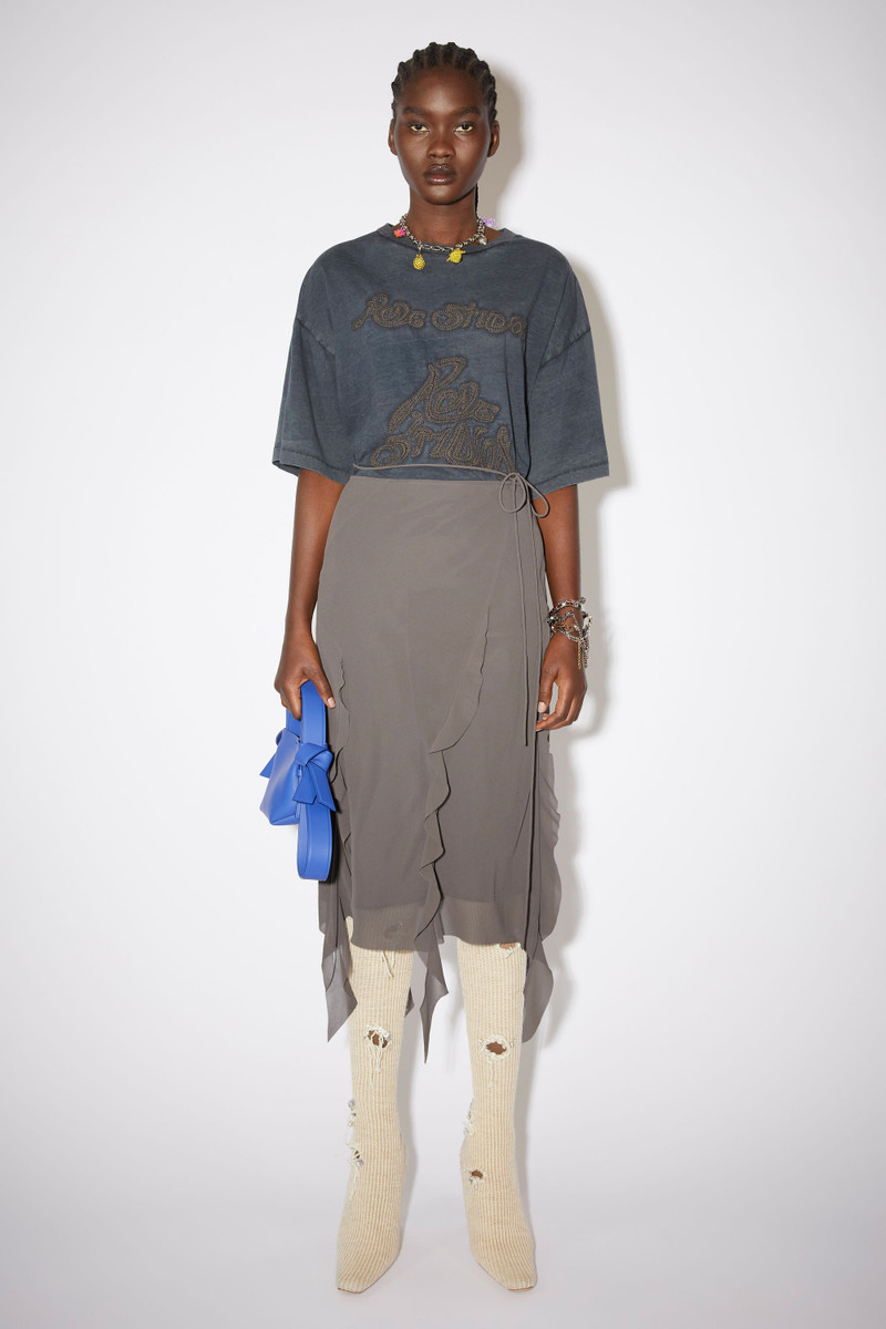Acne Studios Ruffle midi skirt - Mud grey outlook