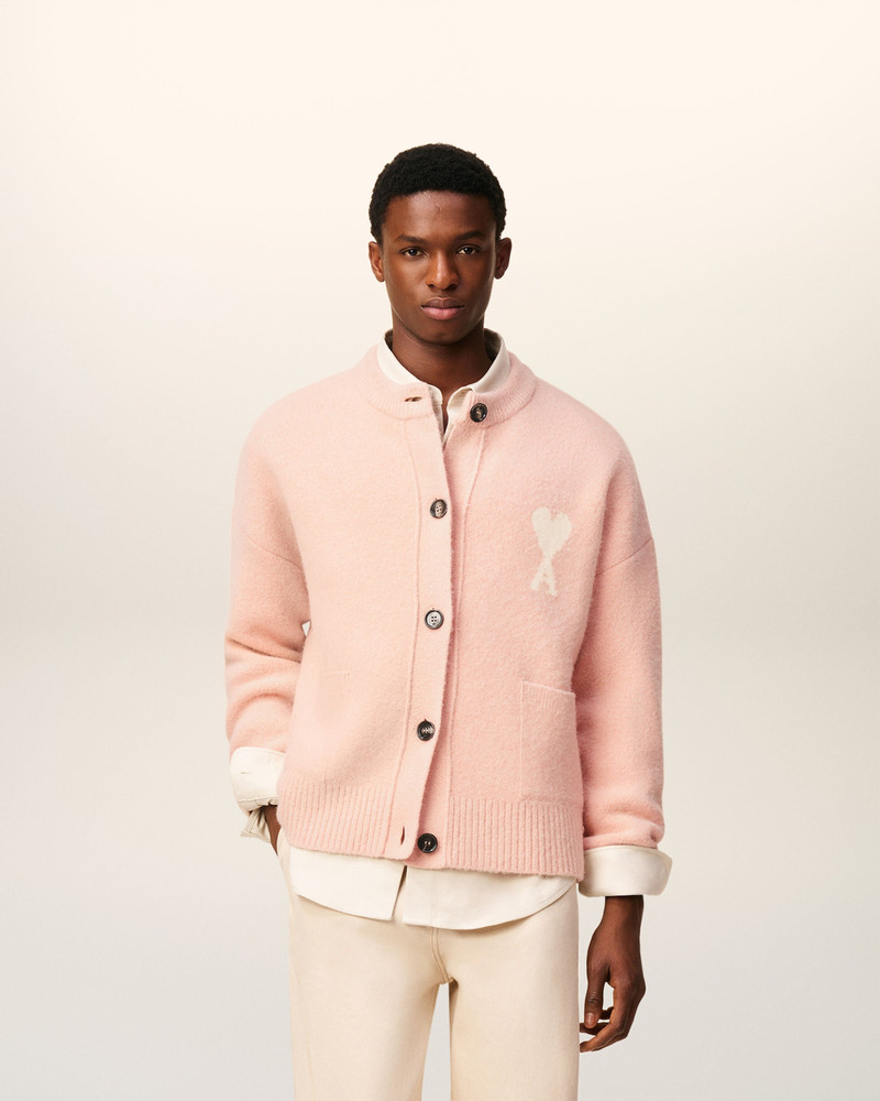 AMI Paris PINK ALPACA AMI DE COEUR CARDIGAN outlook
