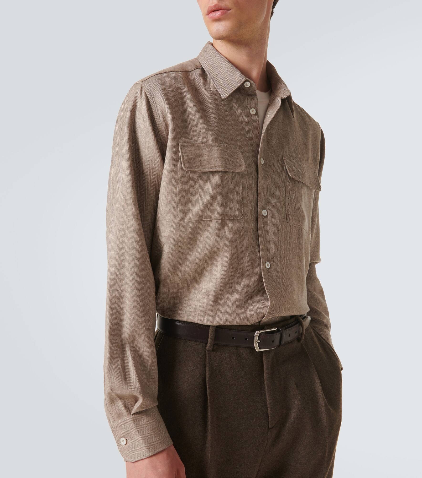Herringbone wool shirt - 5