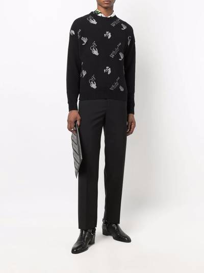 Off-White intarsia-knit logo jumper outlook