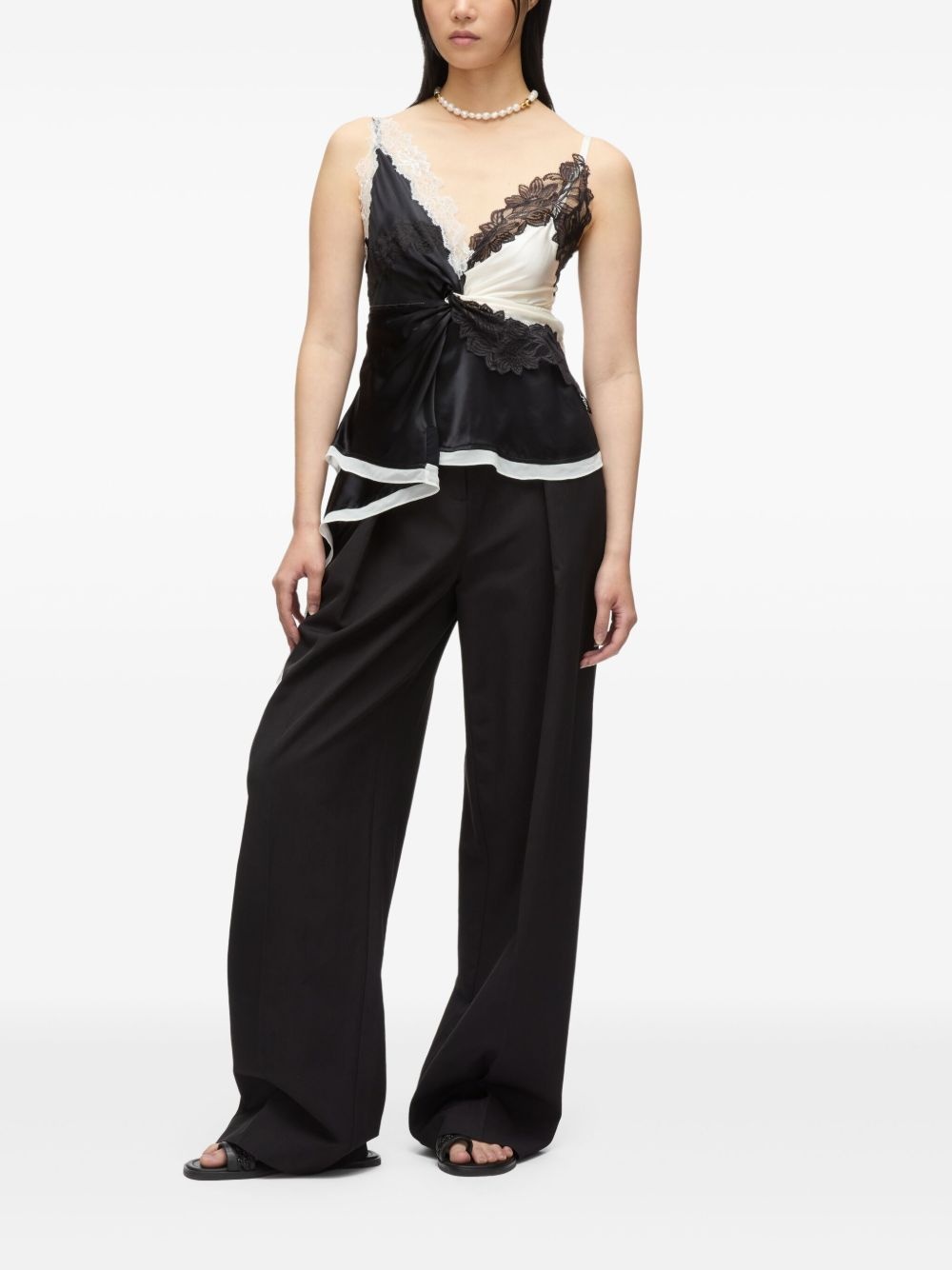 asymmetric satin top - 2