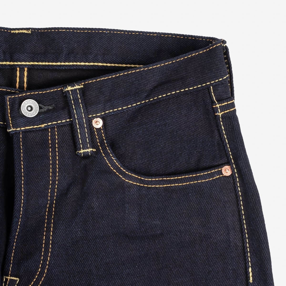 IH-777S-21ib 21oz Selvedge Denim Slim Tapered Cut Jeans - Indigo/Black - 6