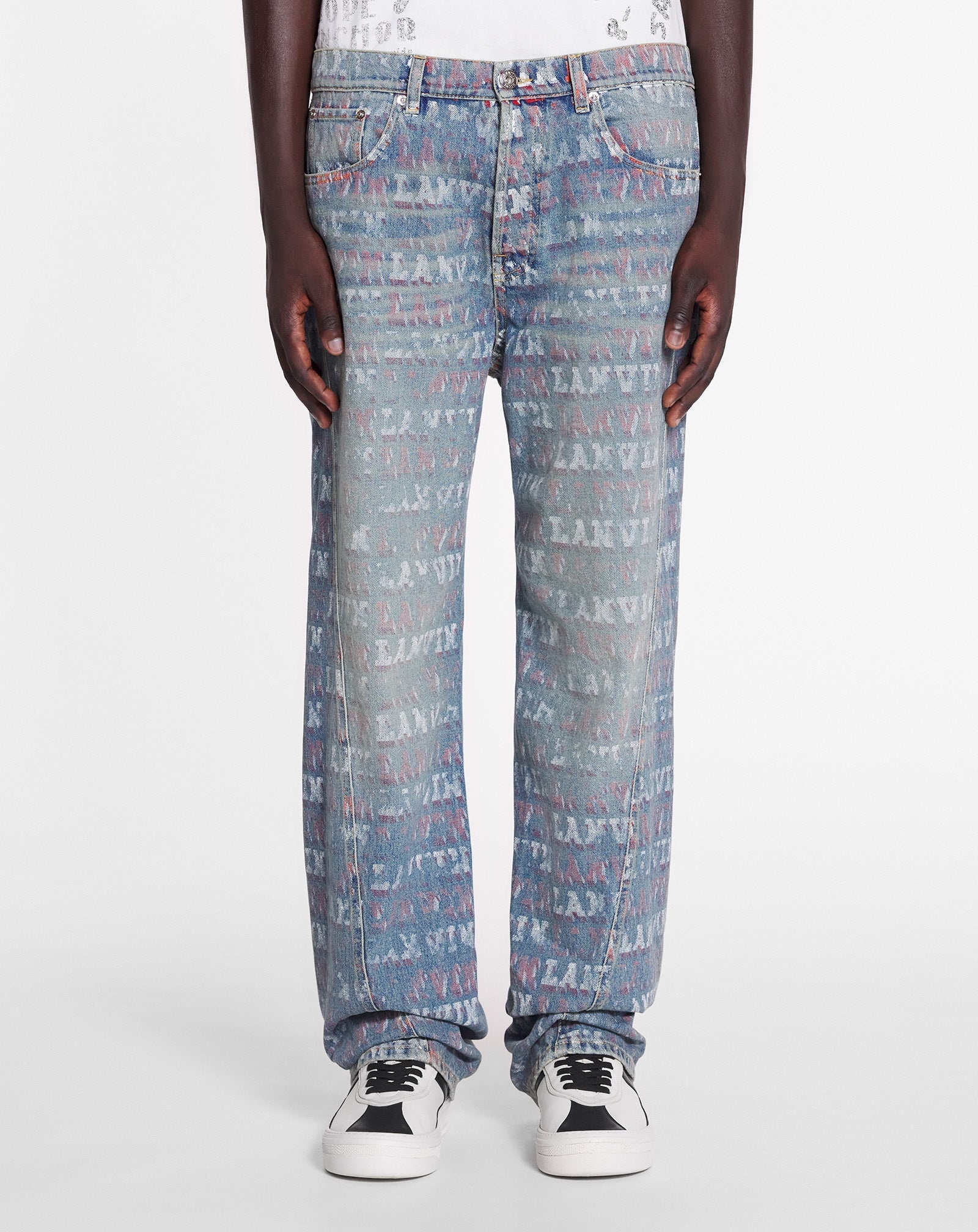 LANVIN X FUTURE STRAIGHT FIT PRINTED PANTS FOR MEN - 3