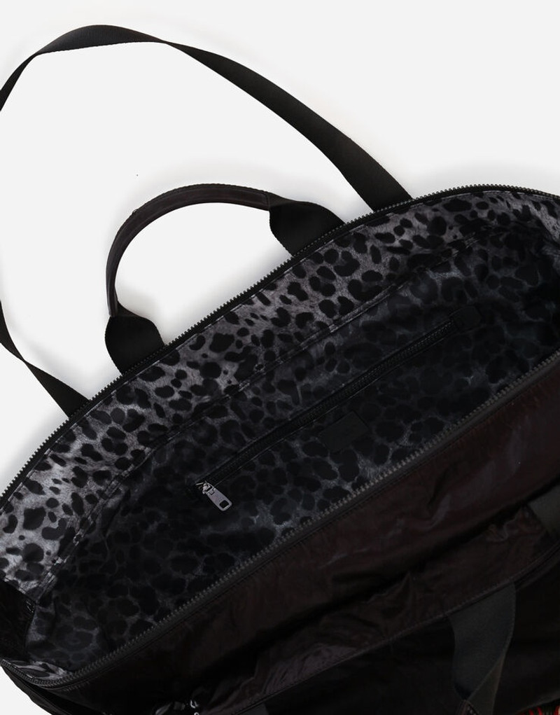 Nero Sicilia dna nylon travel bag with branded tag 5