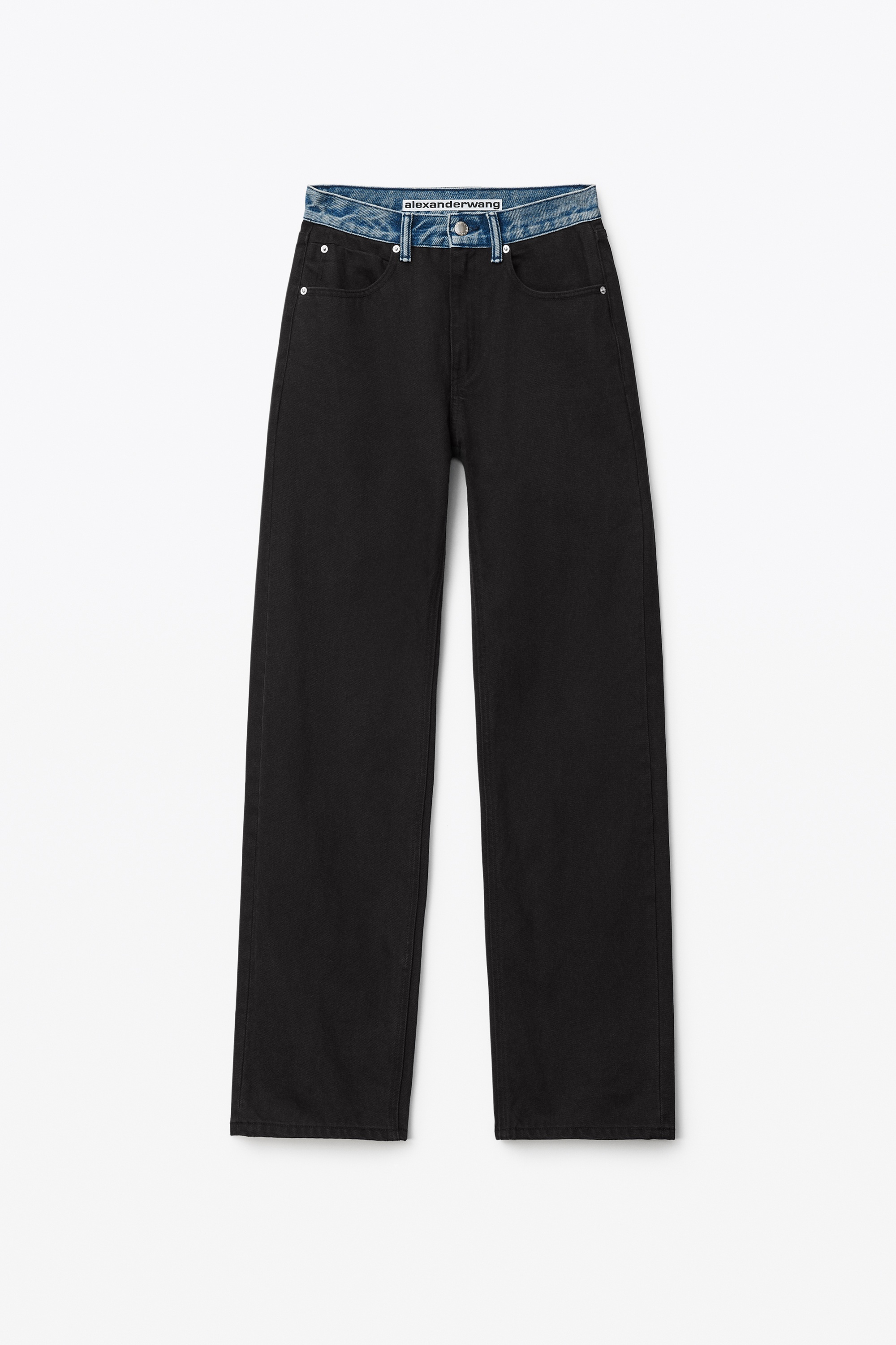 Contrast Waistband Jeans