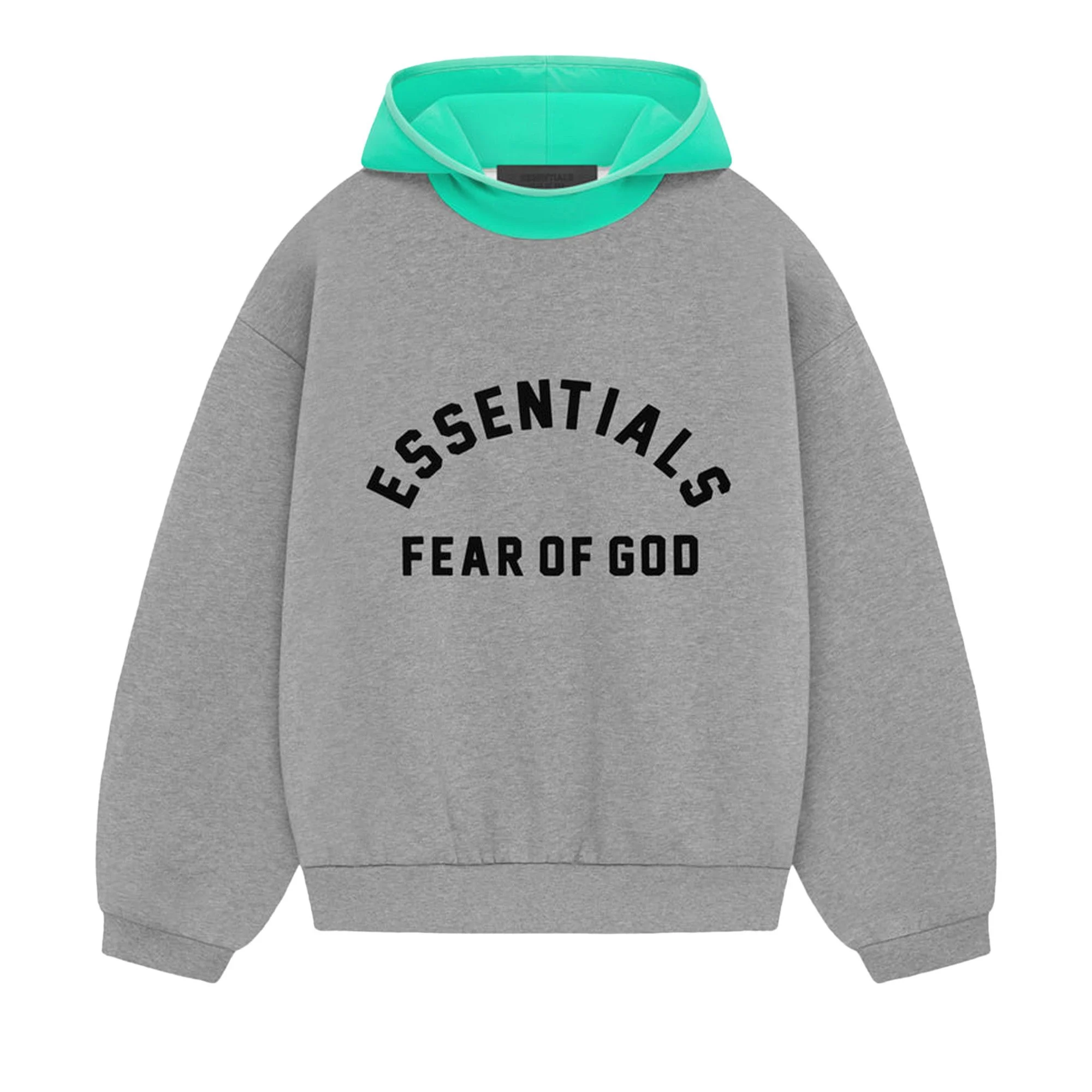 Fear of God Essentials Nylon Fleece Hoodie 'Dark Heather Oatmeal/Mint Leaf' - 1
