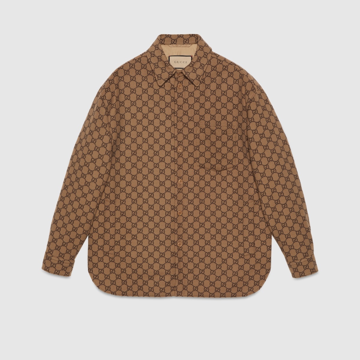 GG wool flannel padded overshirt - 1
