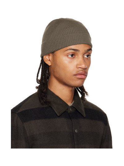 Rick Owens Gray Ribbed Beanie outlook