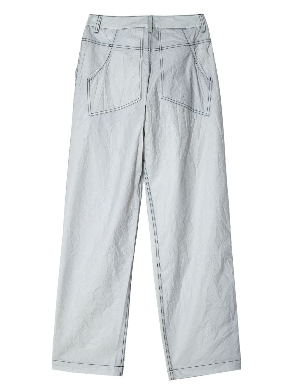 high-shine straight-leg trousers - 2
