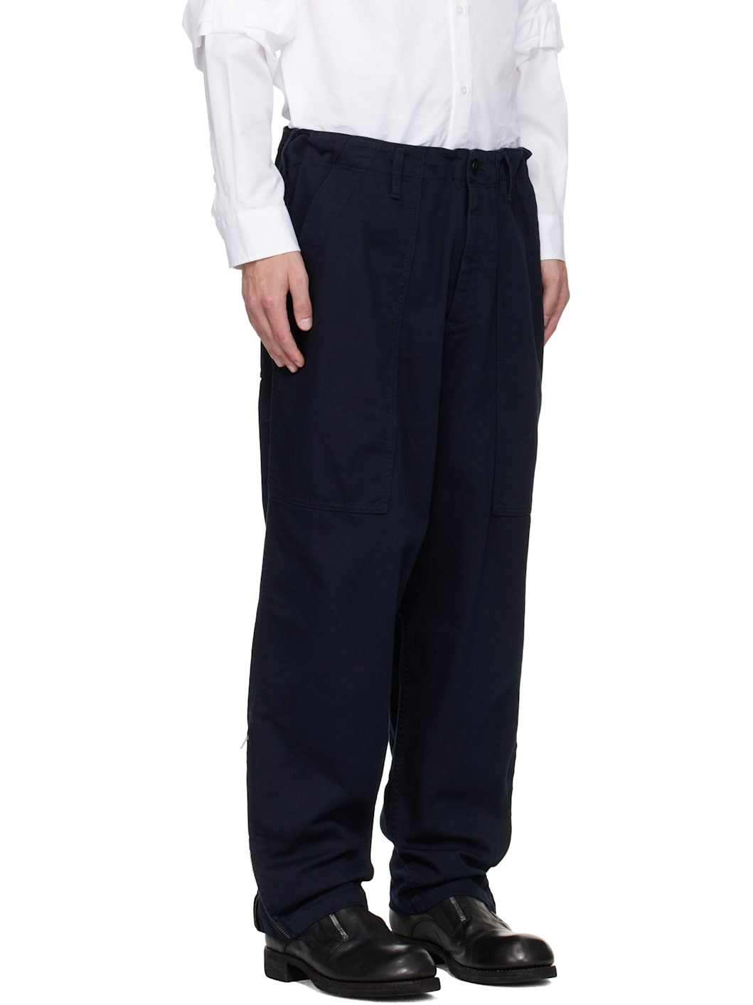 Navy BS Katsuragi Hem Zip Painter Trousers - 2