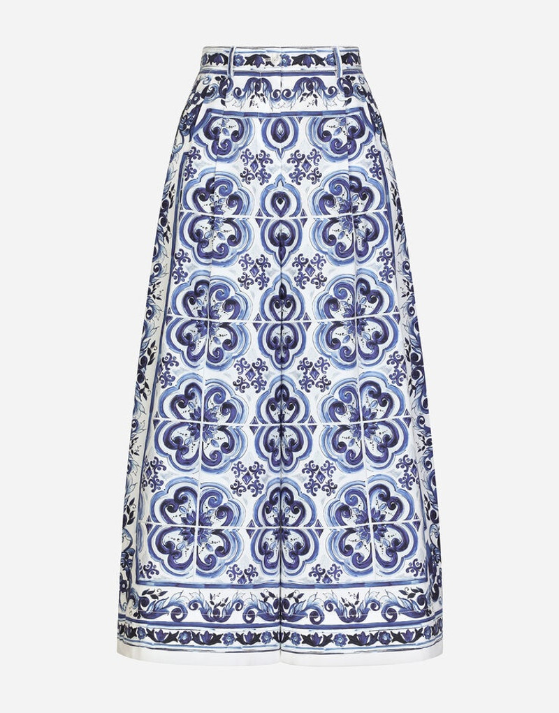 Majolica-print poplin culottes 3