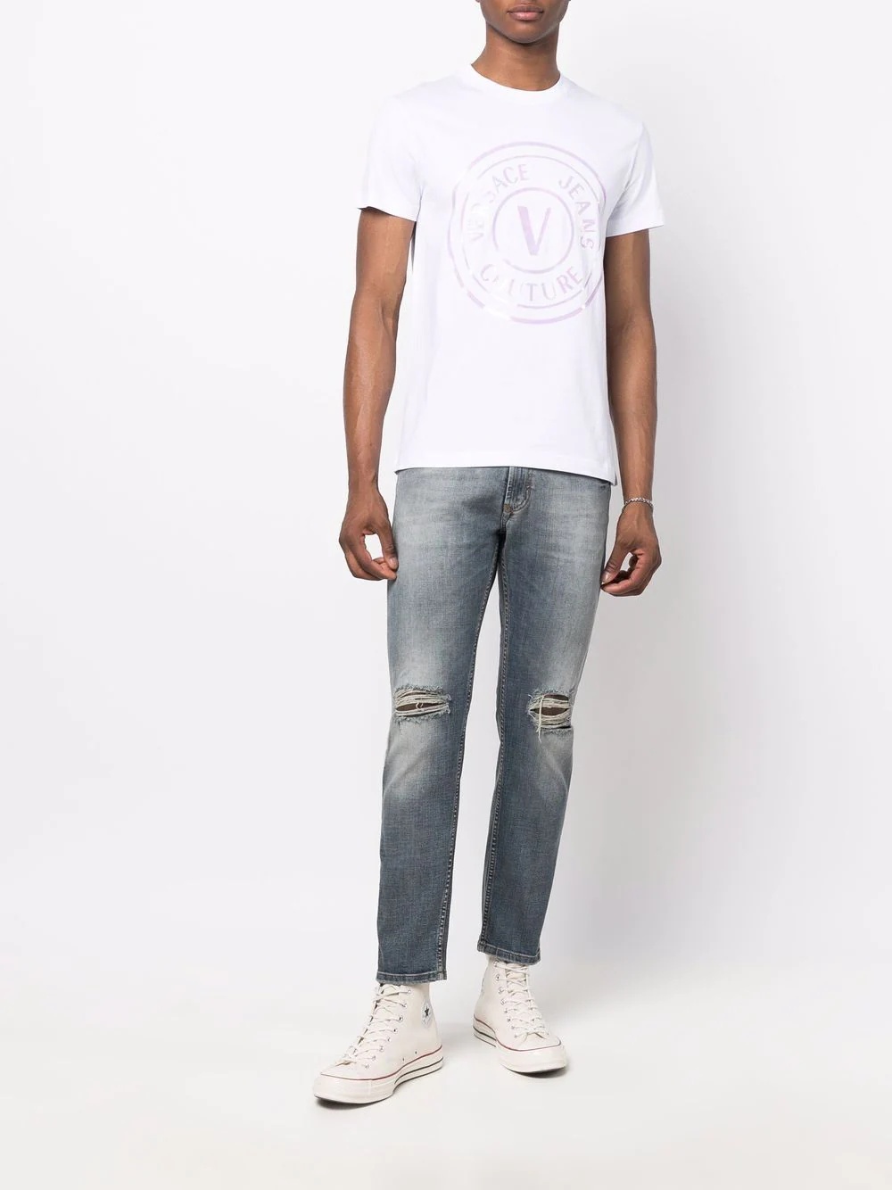 ripped-detailing slim-fit jeans - 2