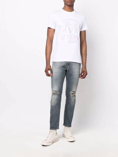 VERSACE JEANS COUTURE ripped-detailing slim-fit jeans outlook