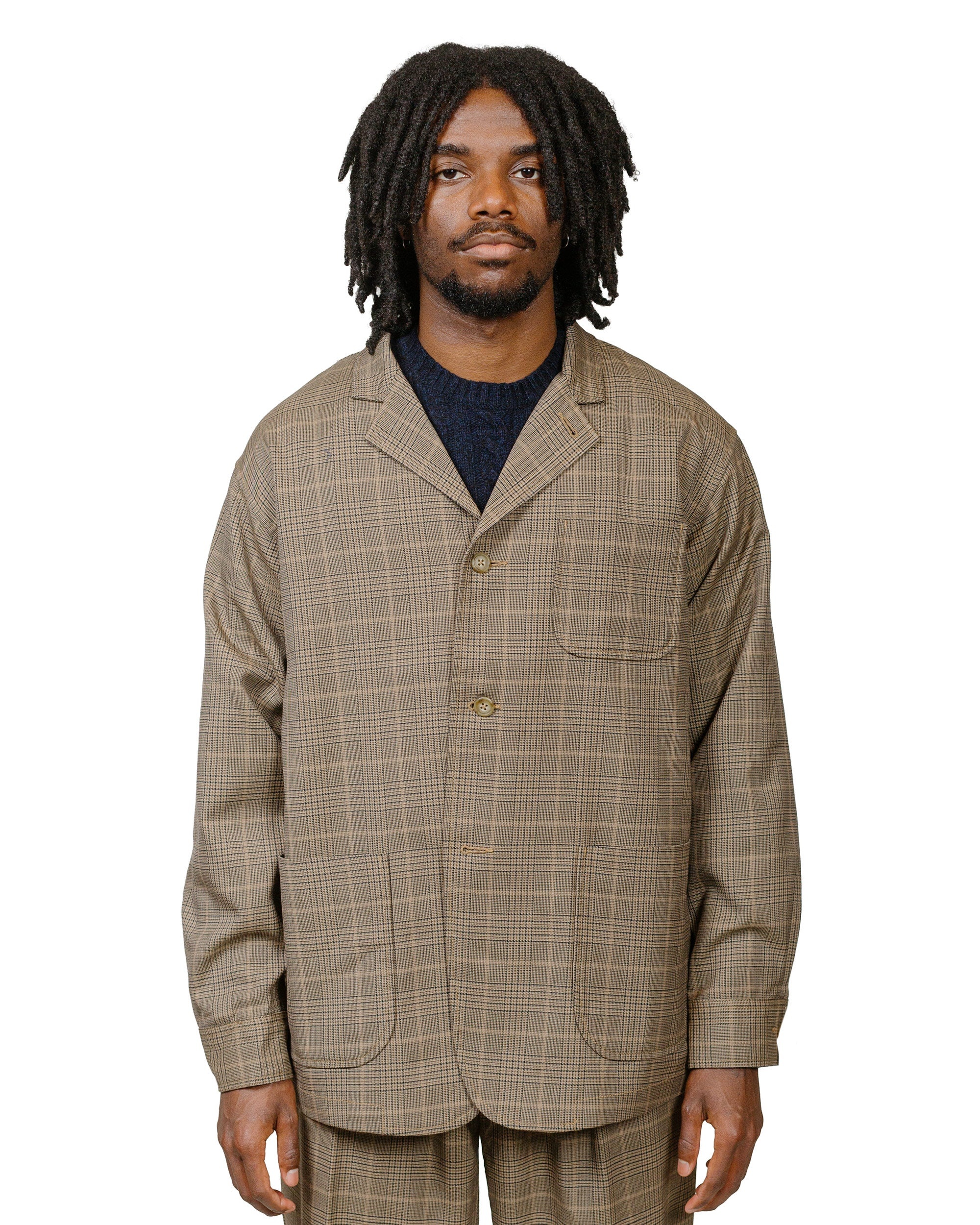4B Cuffs Jacket TW Plaid Light Brown - 2