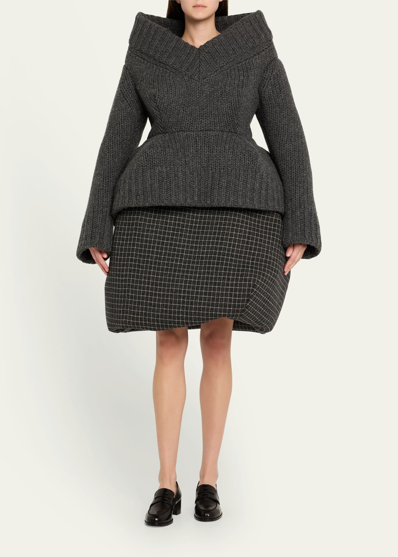 Marc Jacobs Padded V-Neck Peplum Sweater outlook