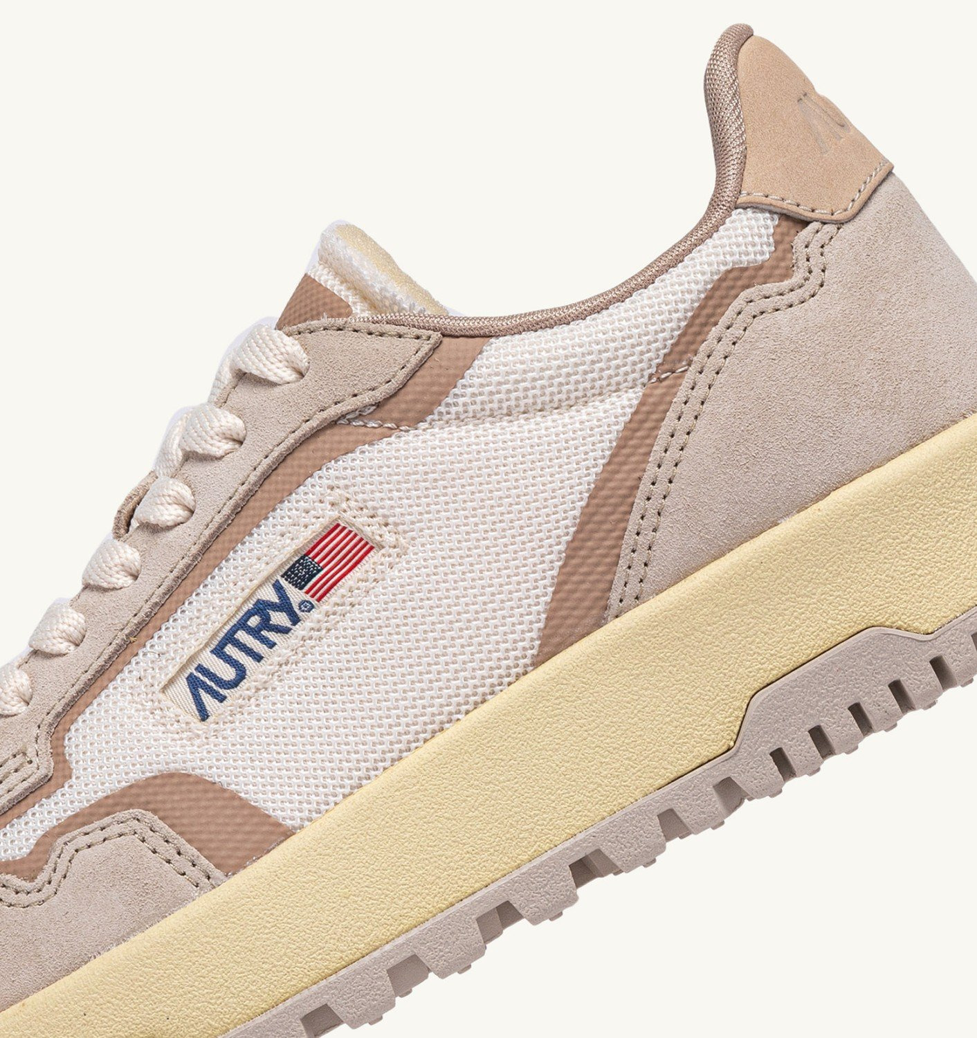 WILDPACE LOW SNEAKERS IN WHISPER WHITE AND SAND MESH AND SUEDE - 6