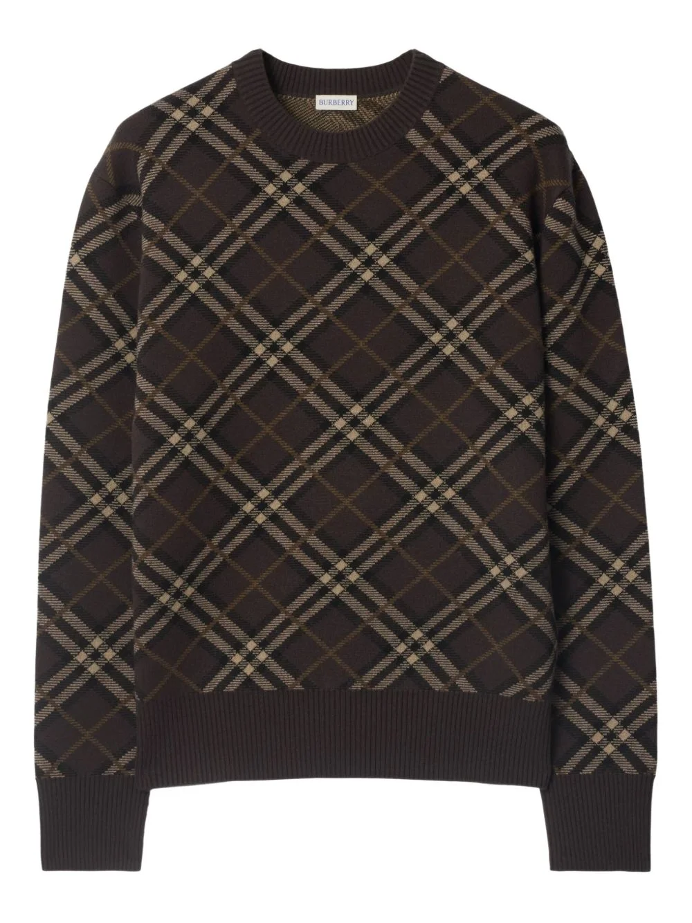 check wool cashmere sweater - 1
