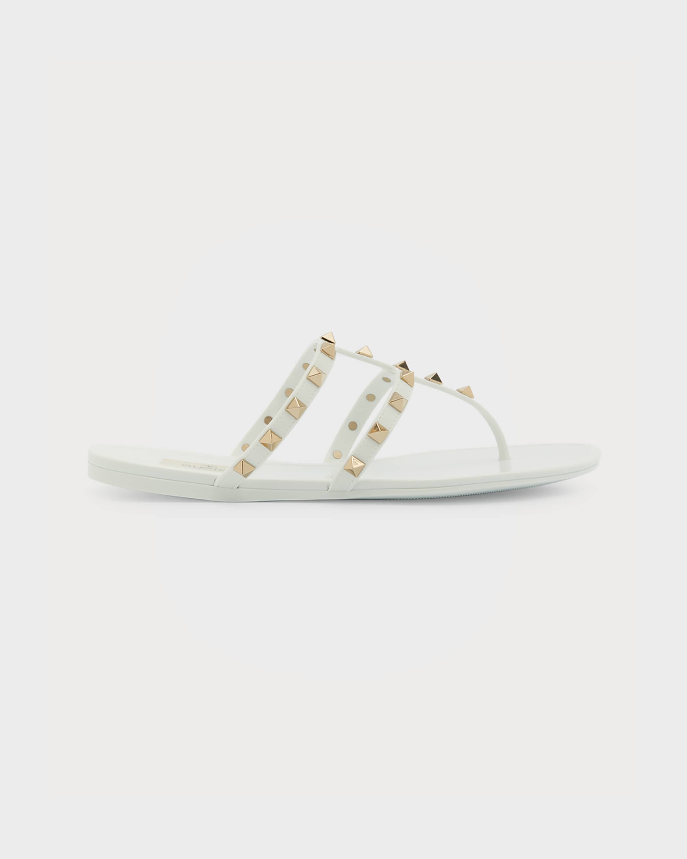 Rockstud T-Strap Flat Slide Sandals - 1