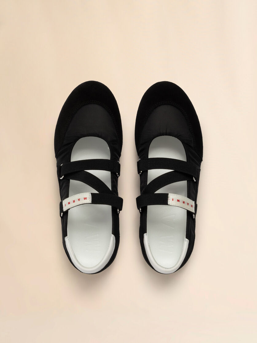 SOCCER RETRO BLACK BALLERINA TRAINERS - 4