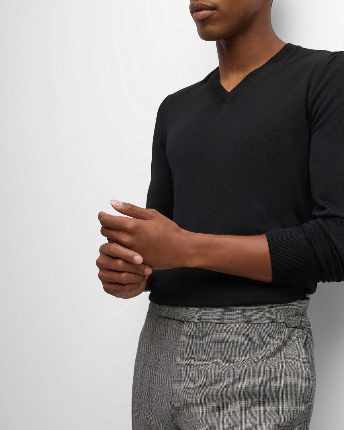 Men's Merino Wool V-Neck Sweater - 5