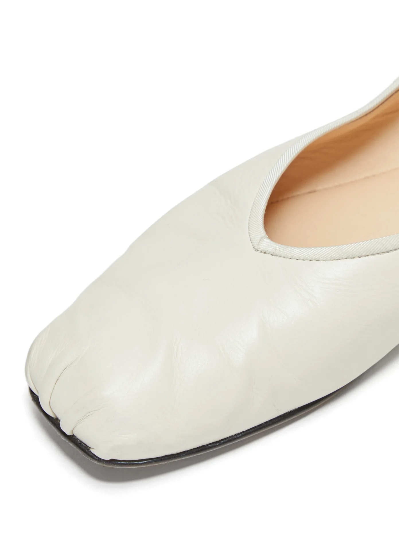 Ballet square-toe leather flats - 7