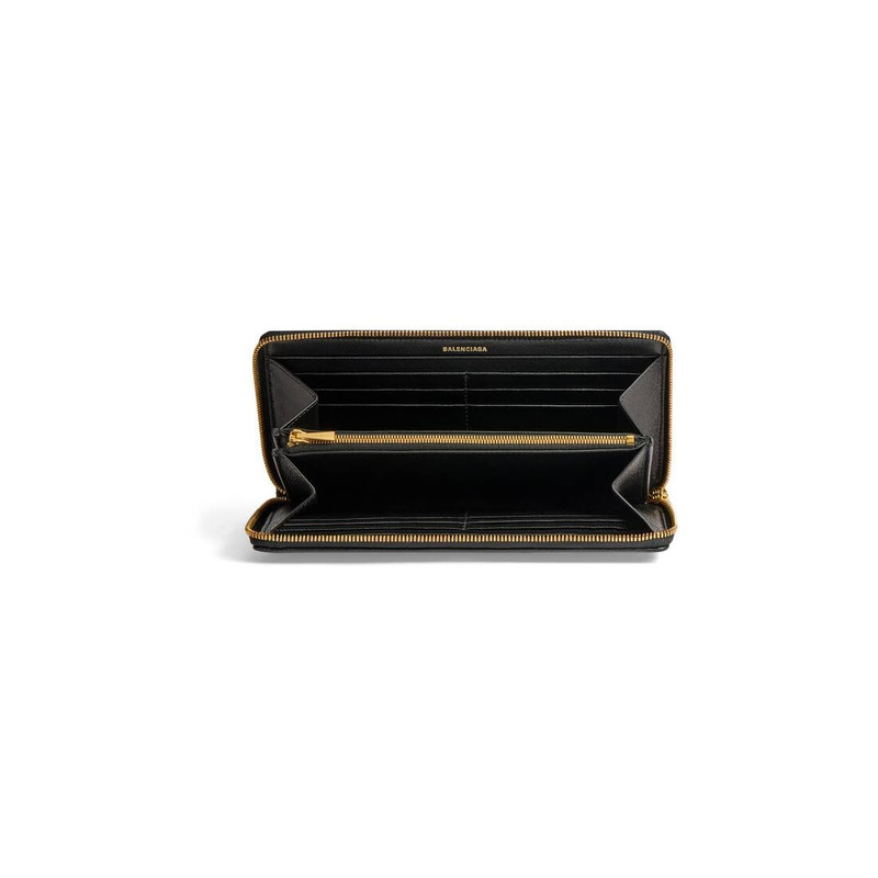 BALENCIAGA Women's Crush Continental Wallet Quilted in Black outlook