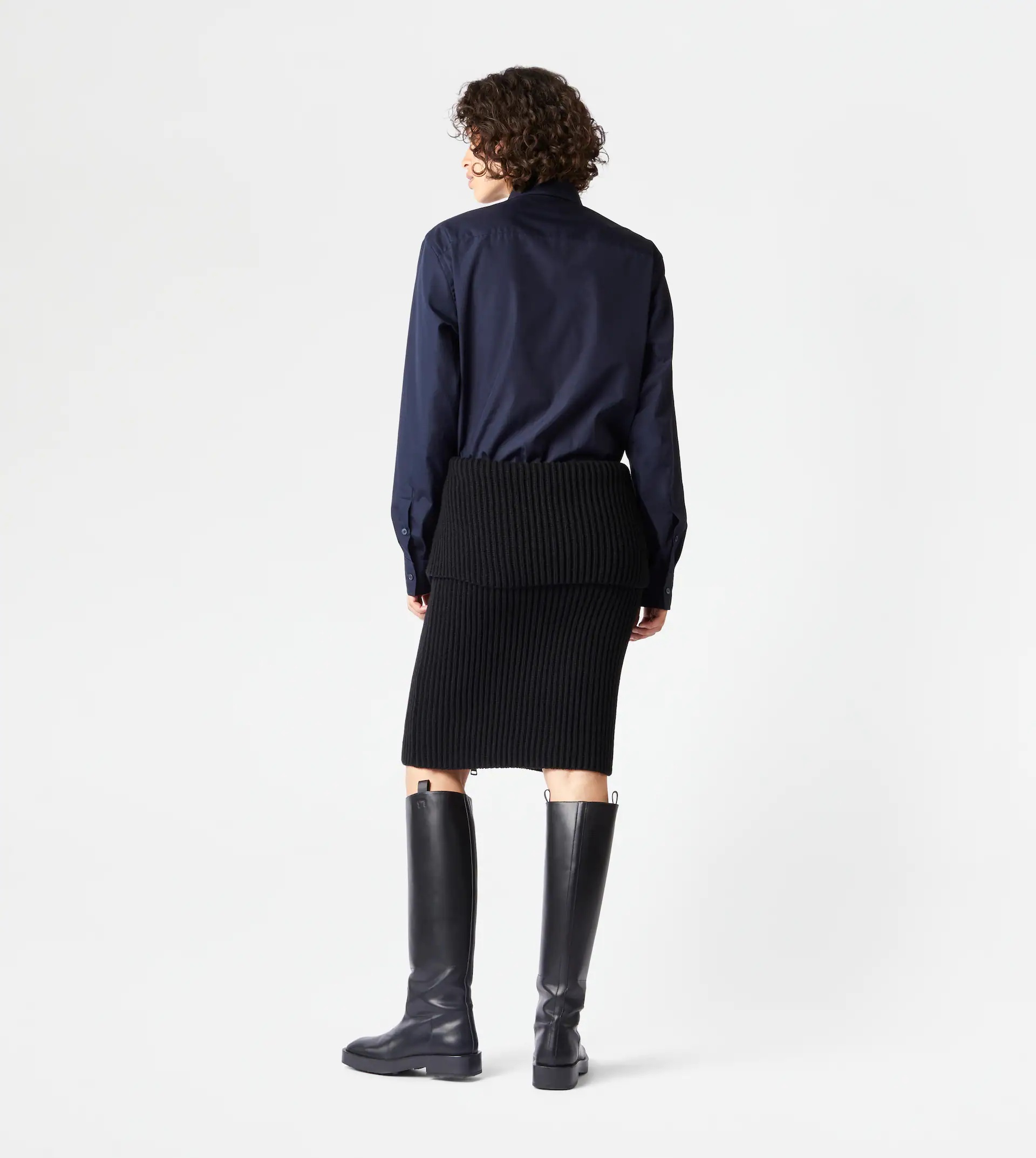 CASHMERE BLEND MIDI-SKIRT - BLACK - 3