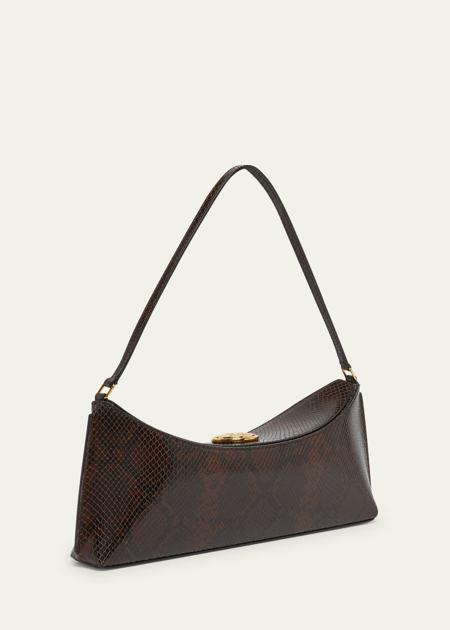 Le Calisso Snake-Embossed Leather Shoulder Bag - 3